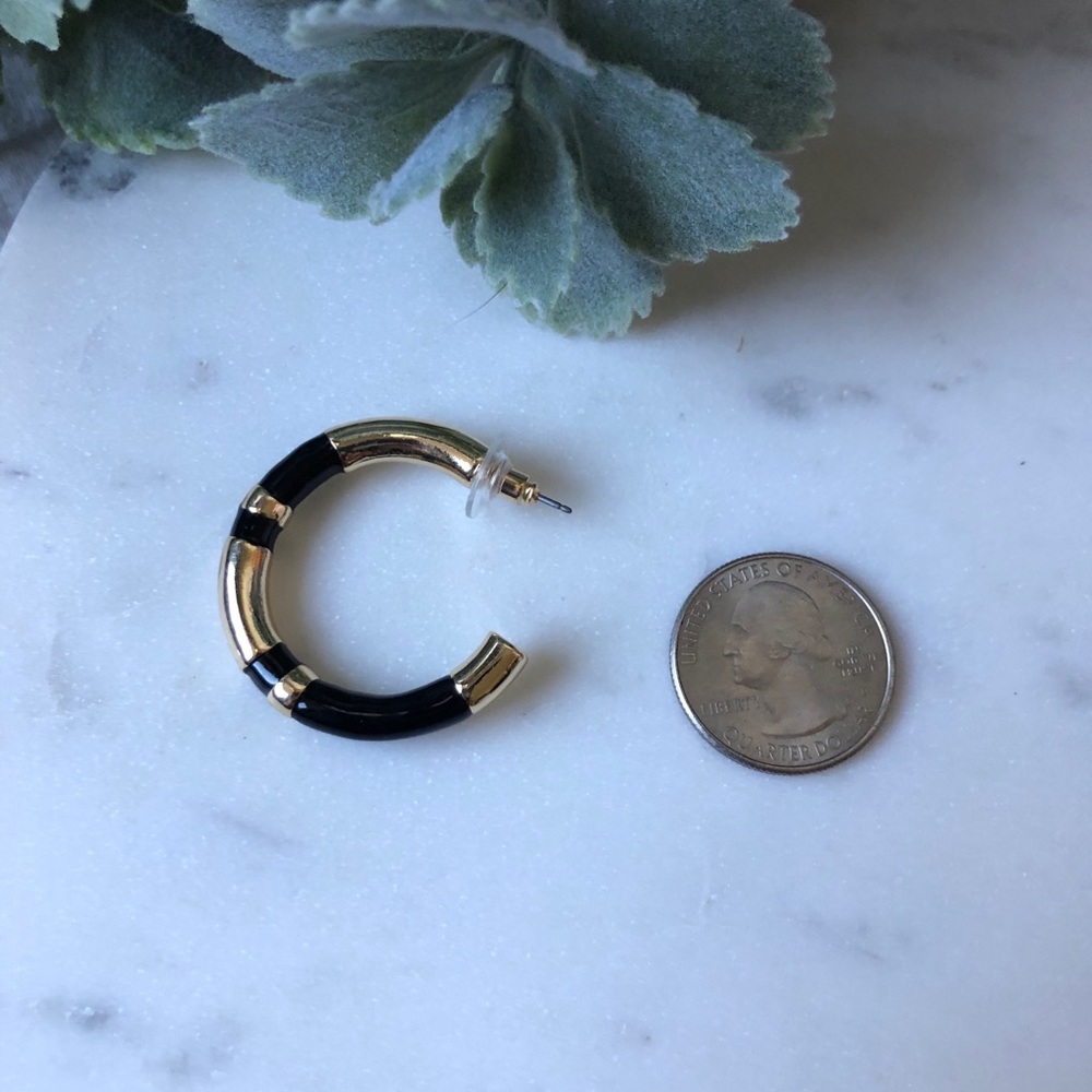 The James - Banded Gold & Black Hoop - Picture 3 of 4